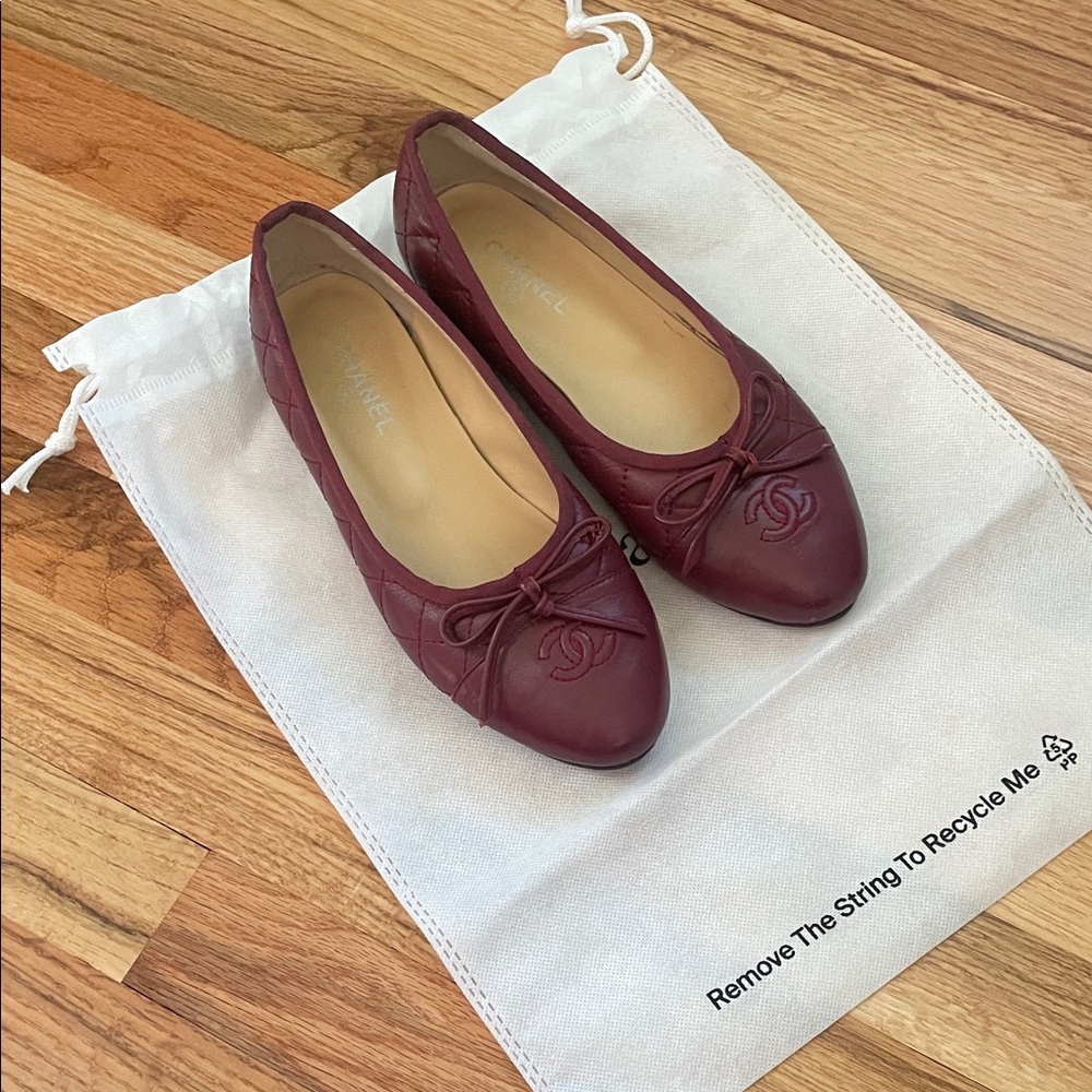 CHANEL Women's Deep Red Leather Loafers